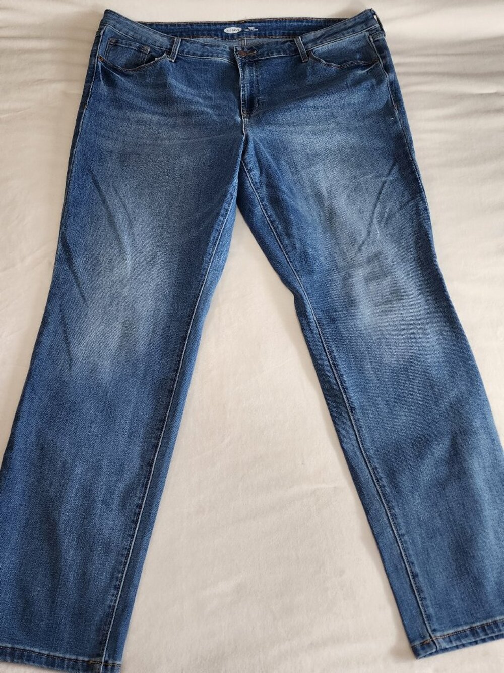 Old Navy Power Slim Straight Jeans Size 18 Long Blue Medium Wash Stretch